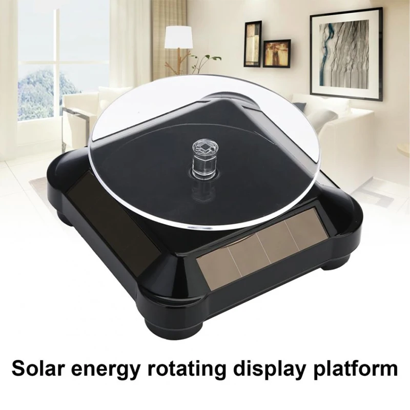 Solar Rotating Display Stand 360 Degrees Dual Use Stable Automatic Turntable For Showcase Collection Shelf Rotating Display