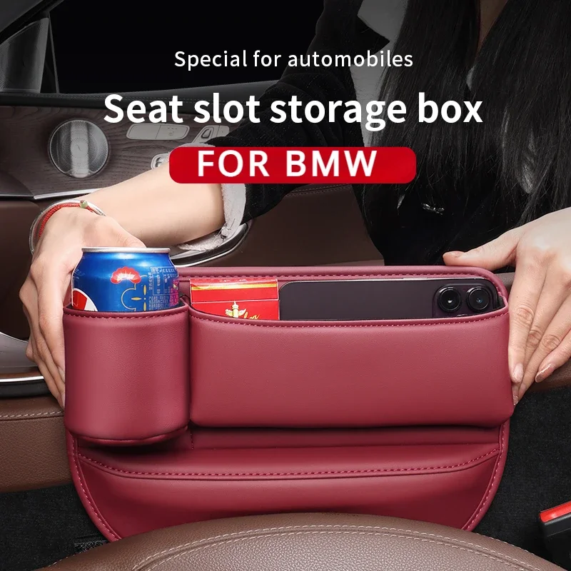 

Car Seat Gap Organizer Leather Seat Crevice Storage Box Pocket Universal for BMW X2 X5 X7 G20 G30 F10 F20 1 2 3 4 5 6 7 Series