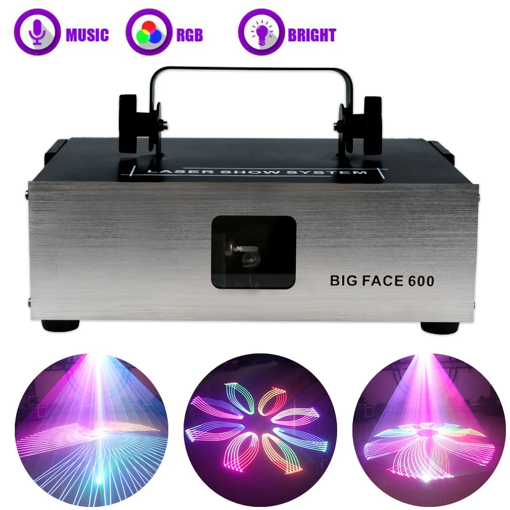 

600mw RGB Full Color Digital Stage Effect Laser Projector Animation Light For DJ KTV Disco Wedding Home DMX Party Lamp Show