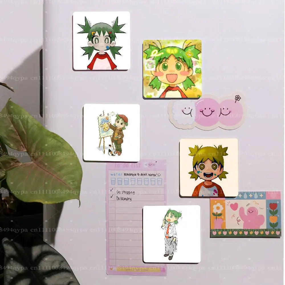 Y-Yotsuba Anime Square Decorative Fridge Magnet Magnetic Sticker, Kitchen Refrigerator Decor Travel Souvenir Gift
