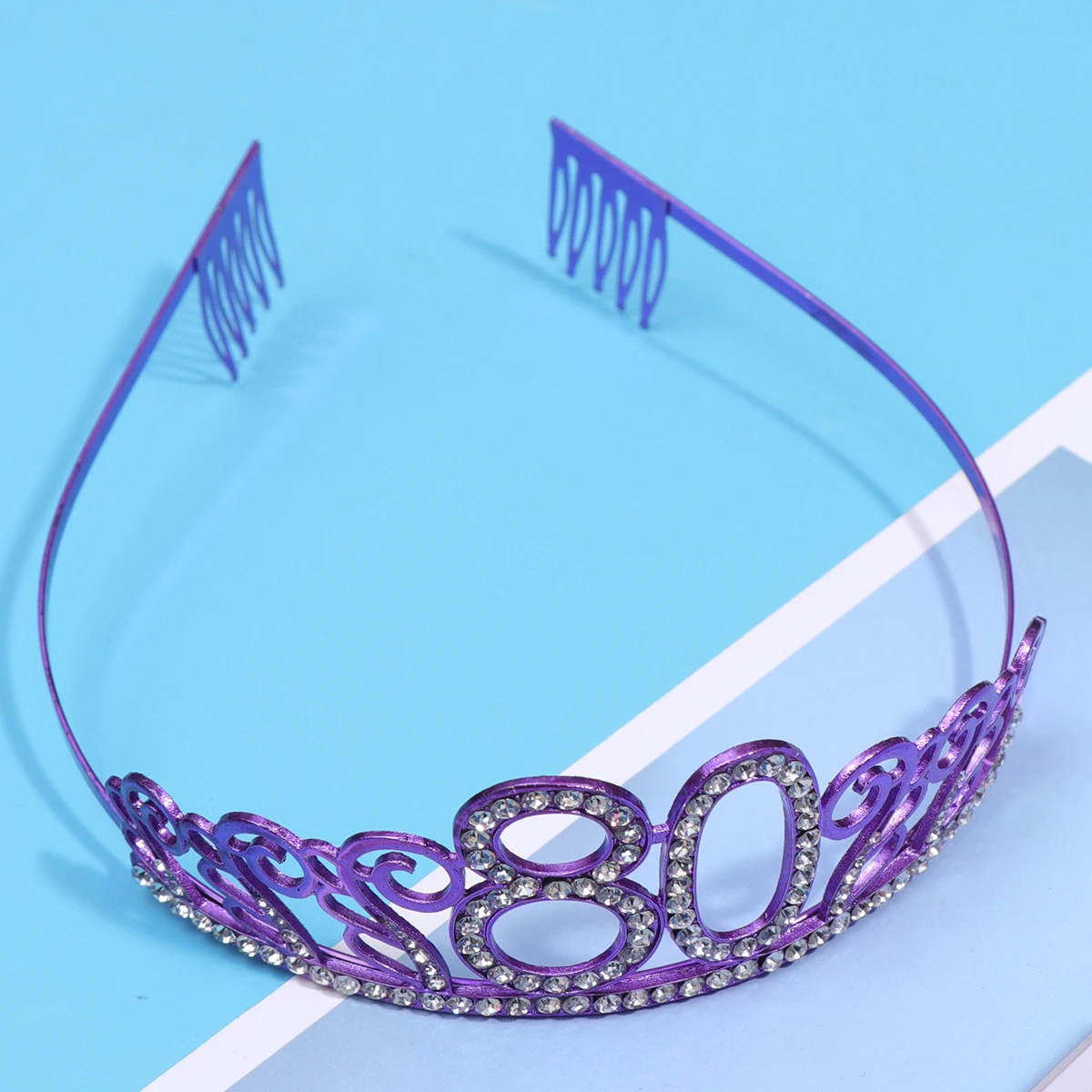 

Tiara Birthday Crown Hair Accessories Girls for Women Cake 80th Purple Headband