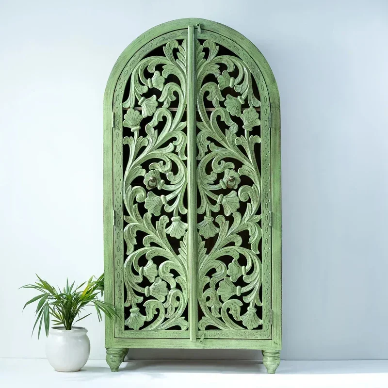 

ML полый резной шкаф из цельного дерева, французский входной шкафчик в стиле ретро, шкаф с противоположной дверью B & B