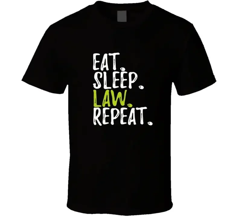 Best VinNew Eat Sleep Law Repeat T Shirt TBlack SGildan Reprint NWEw Top