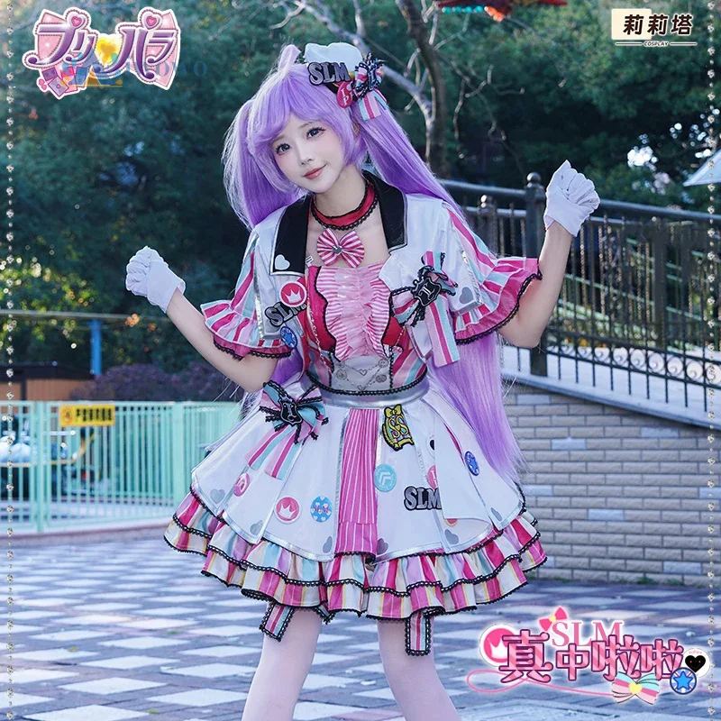

Новый костюм для косплея Manaka Laala, аниме Pripara, пудра, униформа, наряд с париком, карнавальный костюм на Хэллоуин