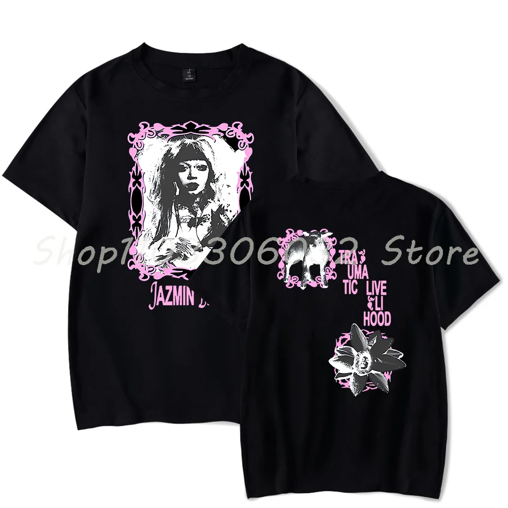 Jazmin Bean 트라우마 생계 여행 2024 Merch 티셔츠, 남녀공용 크루넥 반팔 티