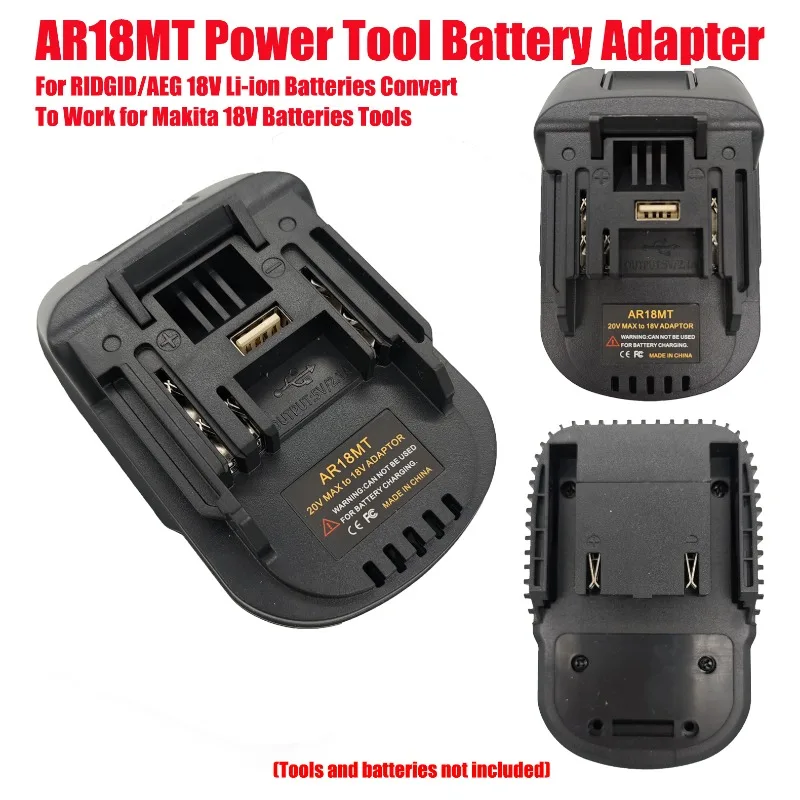 

HAKSINKY AR18MT Power Tool Battery Adapter for RIDGID/AEG 18V Li-ion Batteries Convert To Work for Makita 18V Batteries Tools