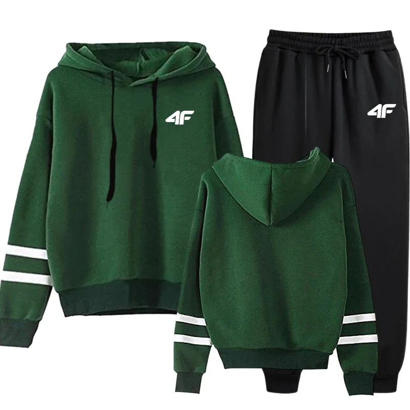 

Hot Sales Quality Daily Women's Tracksuit Hoodies Casual Single Piece Stripe Sweatshirt and Sweatpants Comfort Outdoor Jogging