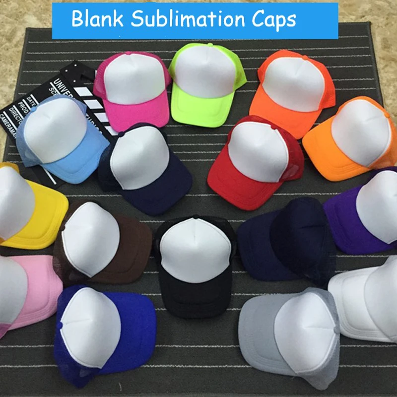 10pcs/lot Sublimation Blank Cap Hat for Sublimation INK PU Vinyl Press by  Heat Transfer Machine DIY Gift  Advertising