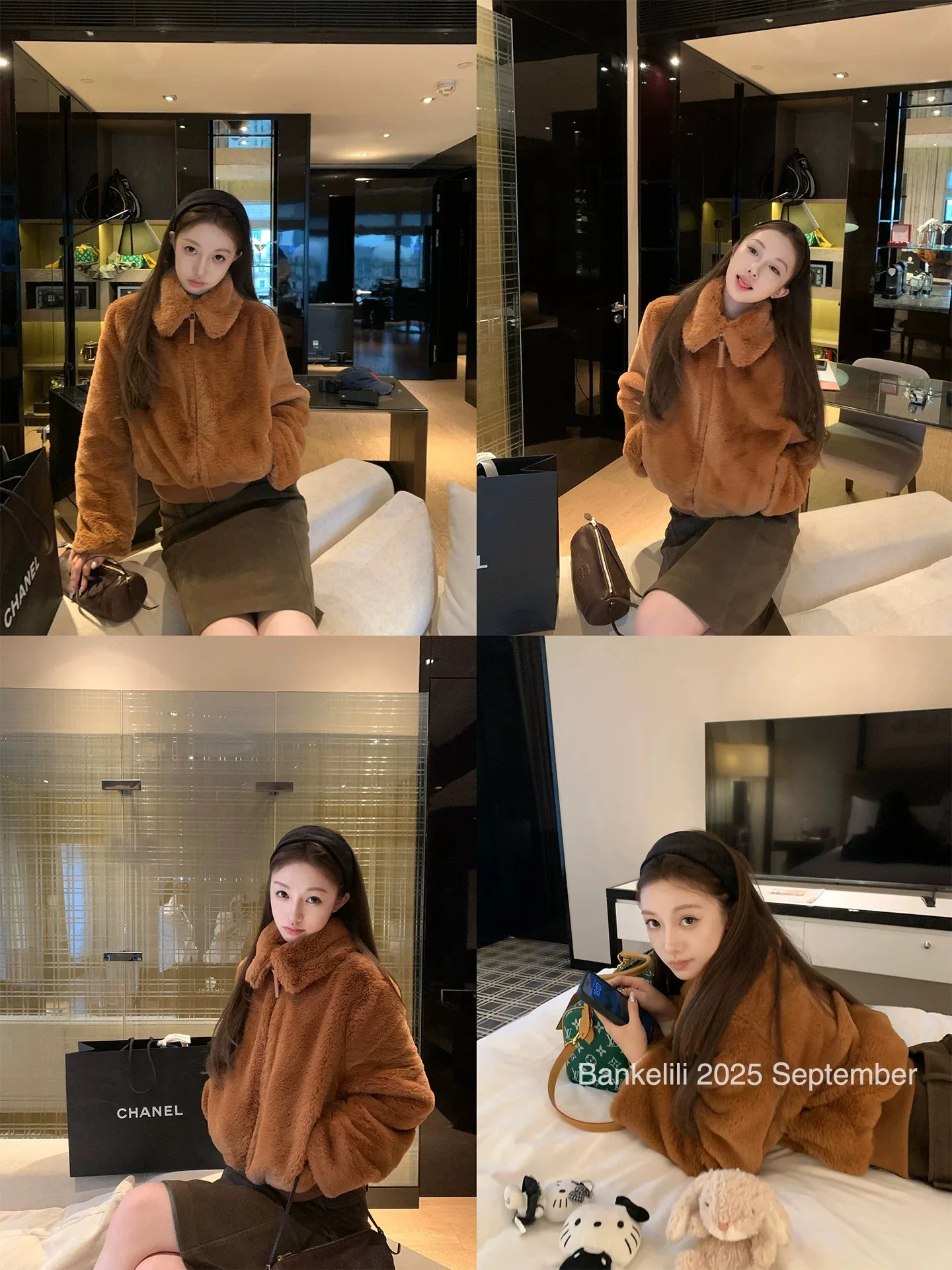 2025 الخريف الشتاء الكورية موضة معطف جلد فو المرأة التلبيب طوق سستة الصوف مبطن سترة عادية عالية الشارع شيك سترة