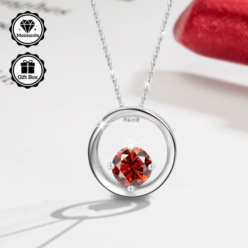 مجوهرات LAMVOICE للنساء، مجوهرات عالية الجودة، قلادة مضادة للحساسية، قلادة مويسانيتي 0.5 قيراط للنساء، هدية عيد الميلاد