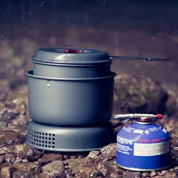 Bulin Q1 - The Ultimate Outdoor Stove with Alcohol and Gas Burner with Cookware Set for Hiking, Camping and Picnic