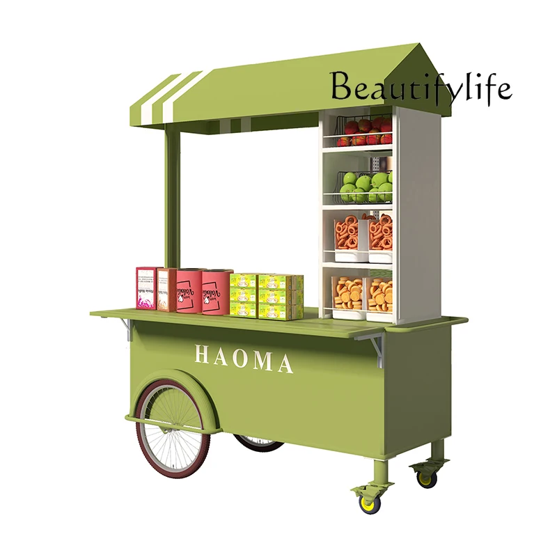 Shopping mall night market stall  value selling car multi-functional wrought iron dining car coffee dessert store display cart