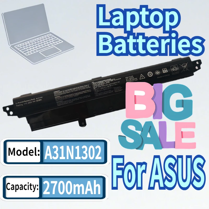 

A31N1302 Laptop Battery For ASUS VivoBook X200CA F200CA A31LMH2 R200CA R202CA X200MA X200M X200LA A31LM9H F200M F200MA 11.6"
