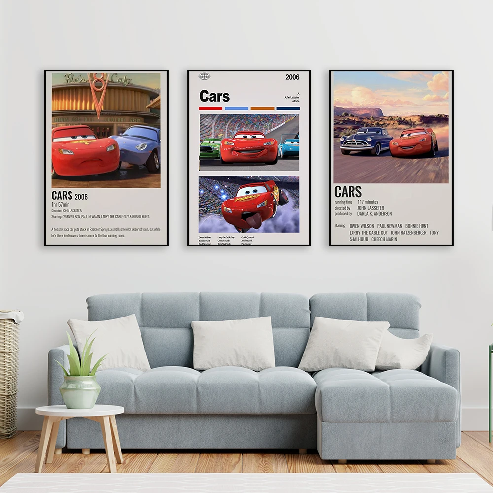 

Настенный художественный постер с изображением автомобиля Диснея, принты Диснейленд, винтажный принт с фильмом, декор для детской комнаты, холст, картина