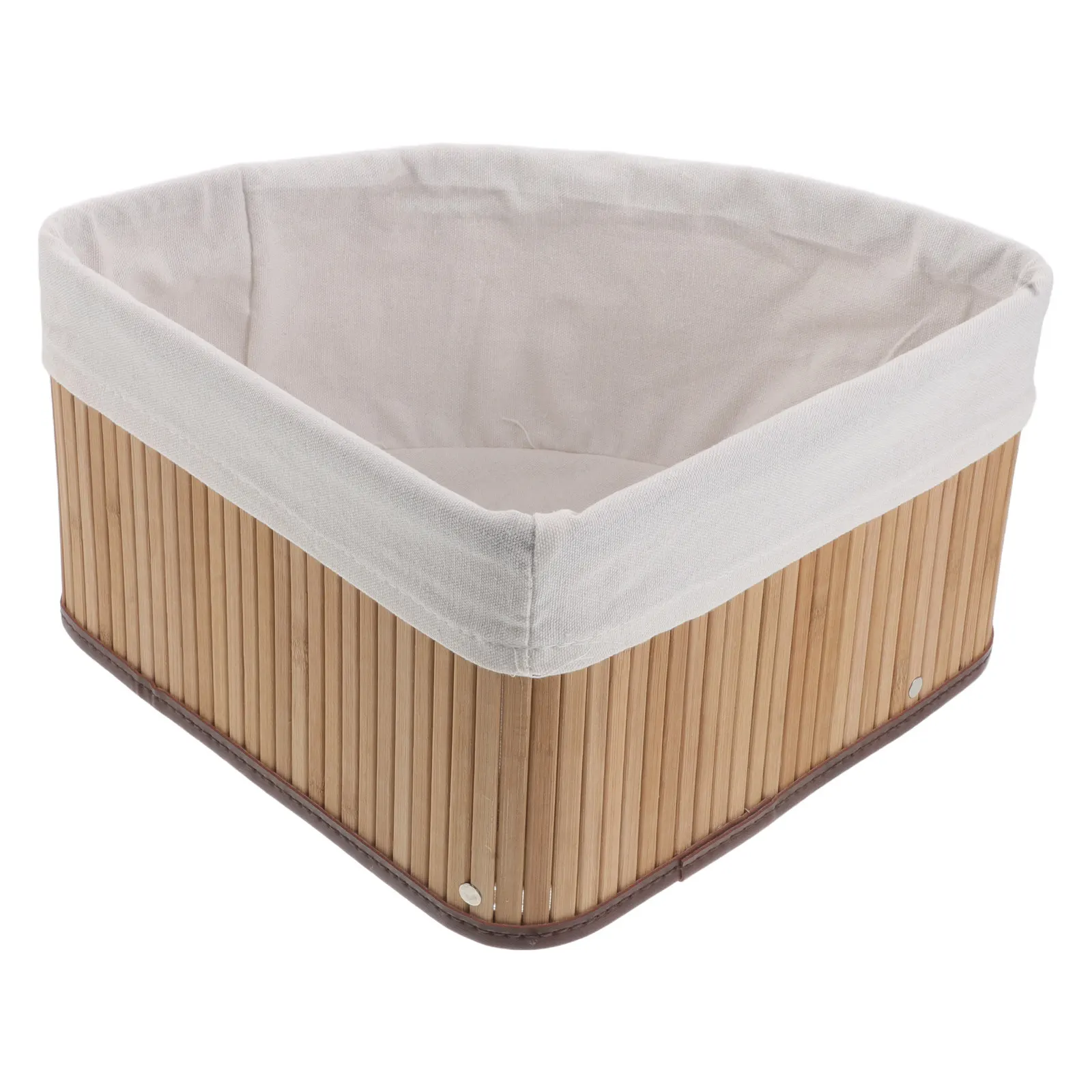 

fan-shaped Bamboo Woven Basket Wall Corner Storage Basket With Liner Woven Storage Basket No Lid Wall Corner Decorative Shelf