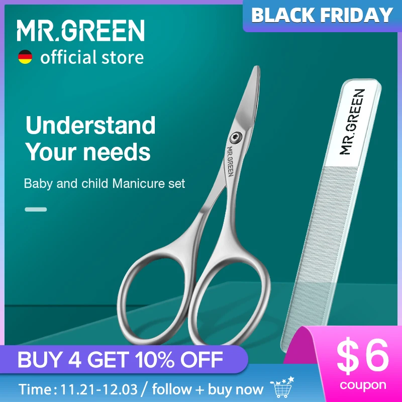 MR.GREEN Baby Safety Nail Scissors  Nail Care Clippers Cutter Newborn Baby Convenient Daily Nail File Shell Shear Manicure Tool