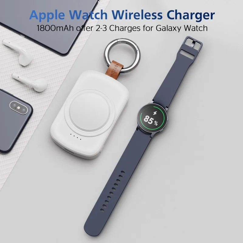 1800mAh Magnetic Wireless Portable Watch Charger Fast Charger Wireless Charging Power Bank for Samsung Galaxy Smartwatch view 6