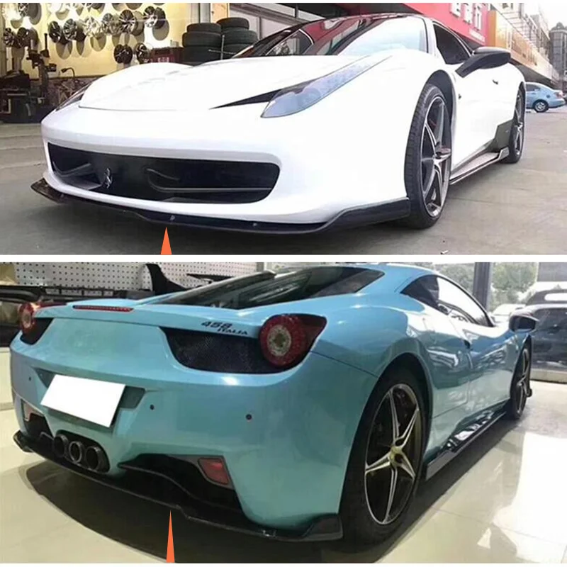 

New！ For Ferrari 458 2011-No REAL Carbon Fiber Front Lip Splitters Rear Diffuser Bumper Spoiler Veloce-Style High Quality Access