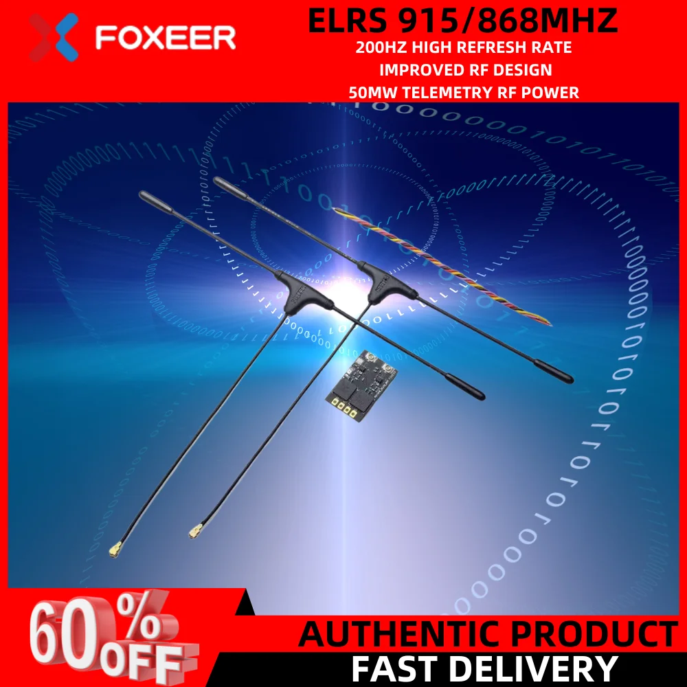 

Foxeer ELRS 915/868MHz Diversity Receiver 200Hz 50mW for FPV Freestyle Long Range Drones DIY Parts