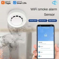 2-In-1 Wireless Tuya Smoke Detector With Temperature Humidity Smoke Fire Alarm For Home Connect Alarm System Security