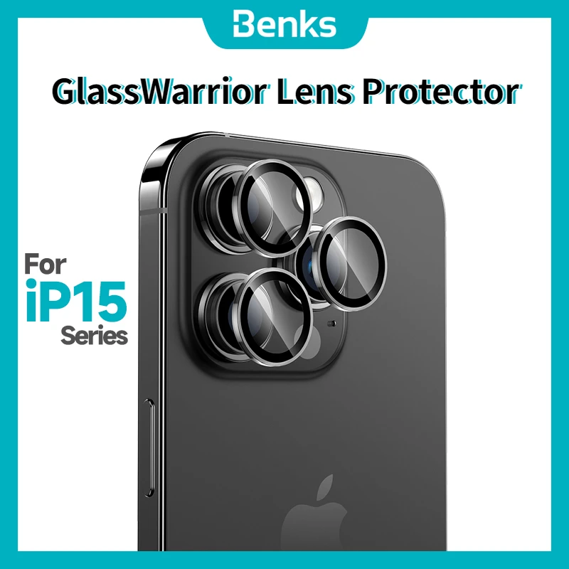 

Защитная пленка Benks GlassWarrior для объектива iPhone 15 Pro Max, Защитная пленка для задней камеры, полноразмерная Крышка для объектива