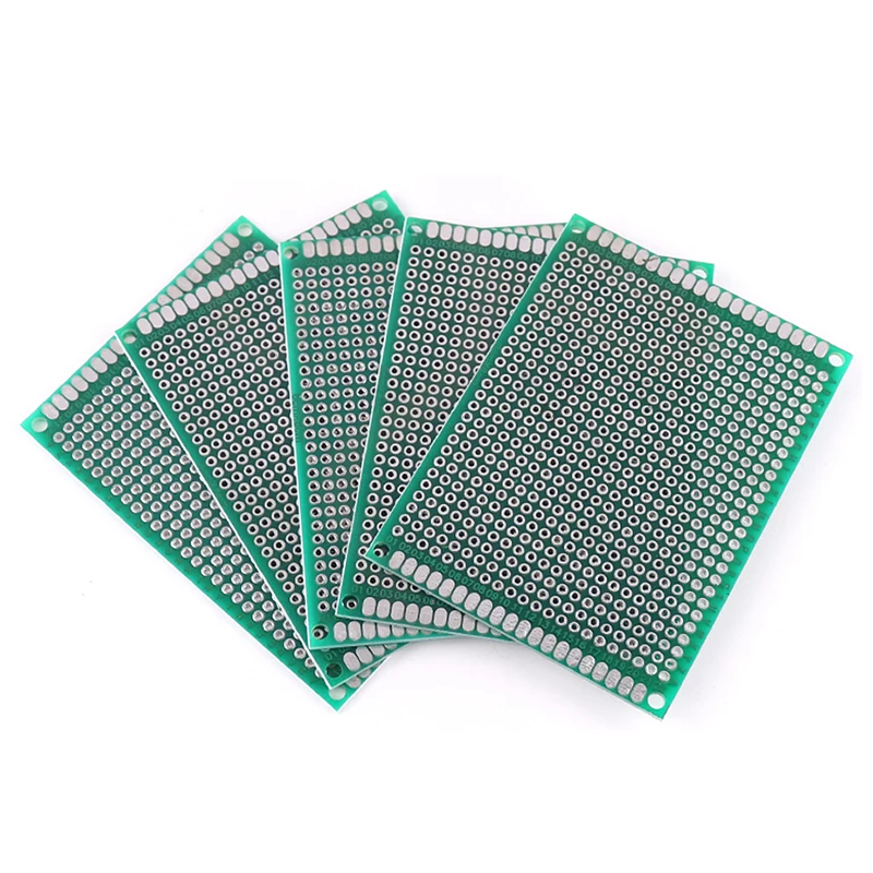 5PCS Blue 6x8cm Double Side Prototype DIY Universal Printed Circuit PCB Board Protoboard PCB Kit Breadboard Set