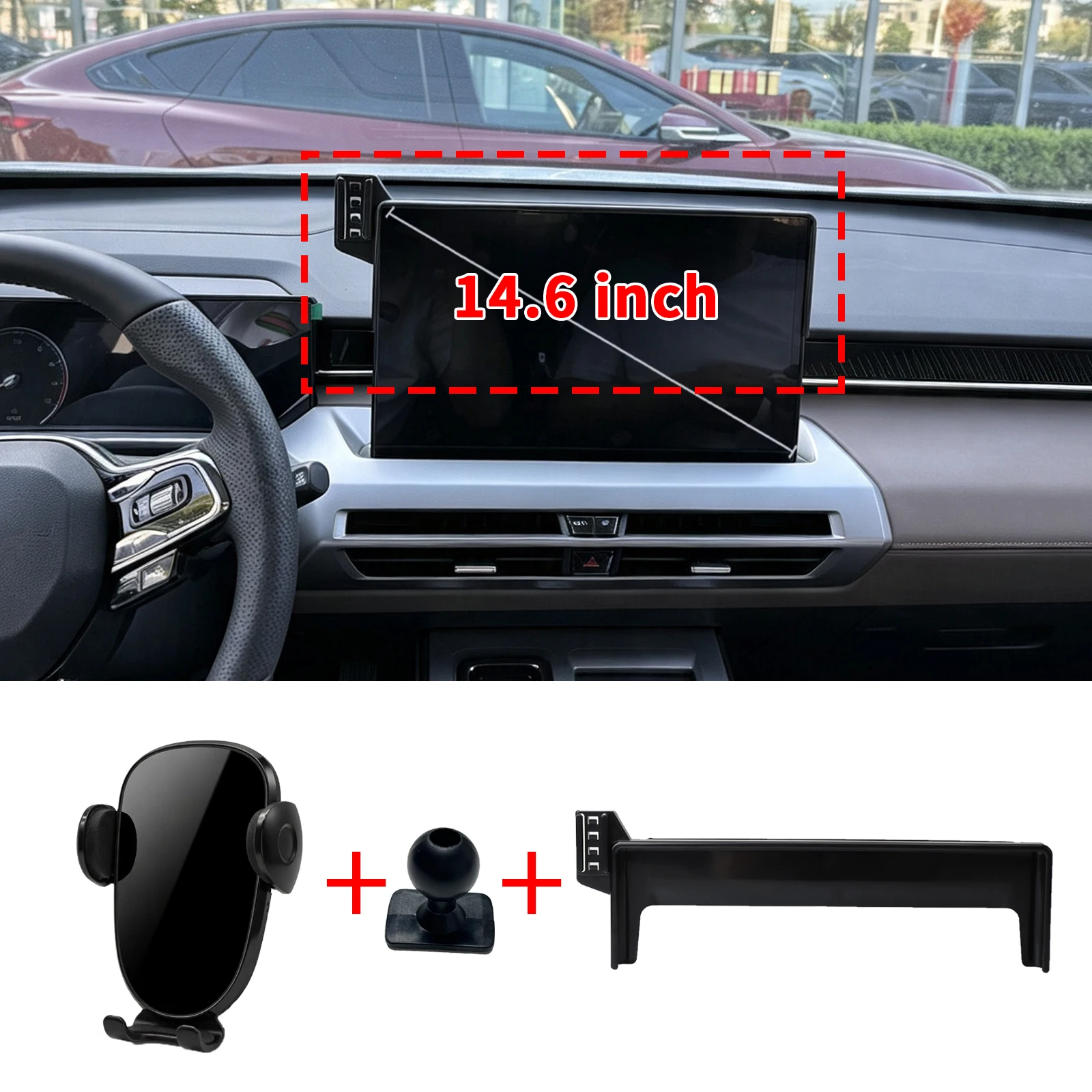 for GAC Trumpchi GS4 MAX 2024 2025 2026 LHD 10.1 / 14.6inch Dashboard Phone Mount Car Bracket Simple Setup