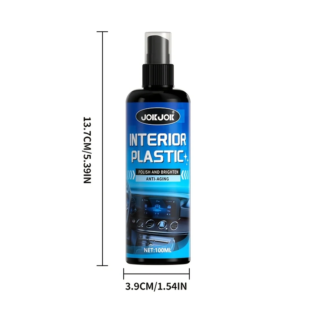 

100 мл Полировка и осветлитель салона автомобиля — Формула глубокого блеска и антивозрастная для приборной панели, бамперов, сидений, пластиковых деталей — быстродействующая способность