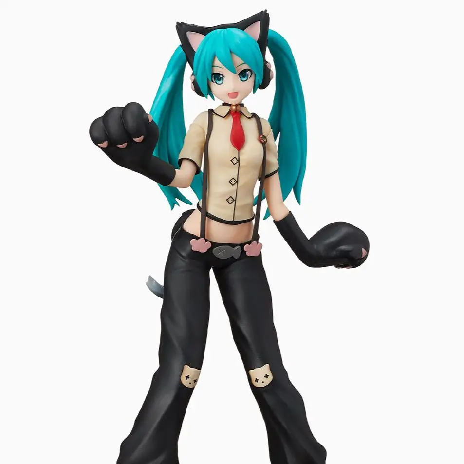 本物のセガ Spm 初音ミクプロジェクト歌姫猫バージョンフィギュア賞モデルグッズ像カスタマイズされた装飾誕生日ギフト