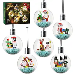 Hot Christmas serie Decor ball Brick Santa Reindeer Snowman Brickheadz Building Blocks Toy For Kids Birthday Gifts Nutcrackers