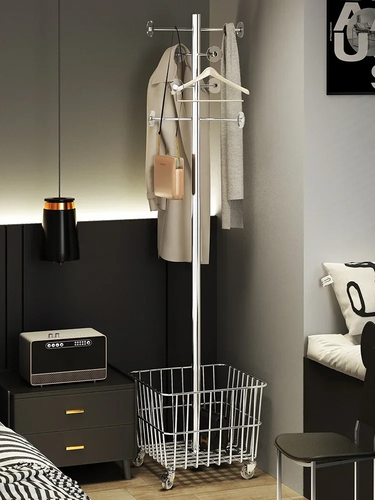 

Aesthetic Hanger on the ground, household indoor bag rack, room vertical clothes rack, overnight clothes pole