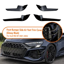 Car Front Side Bumper Fin Splitter Air Trim Canard For Audi RS3 8Y Sedan 2021-2024