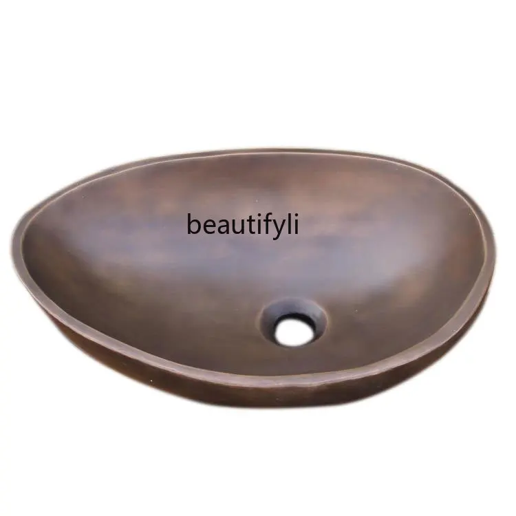 European Style Non-Hole Bathroom Antique Wash Basin Table Basin Hotel Inter-Platform Basin Handmade