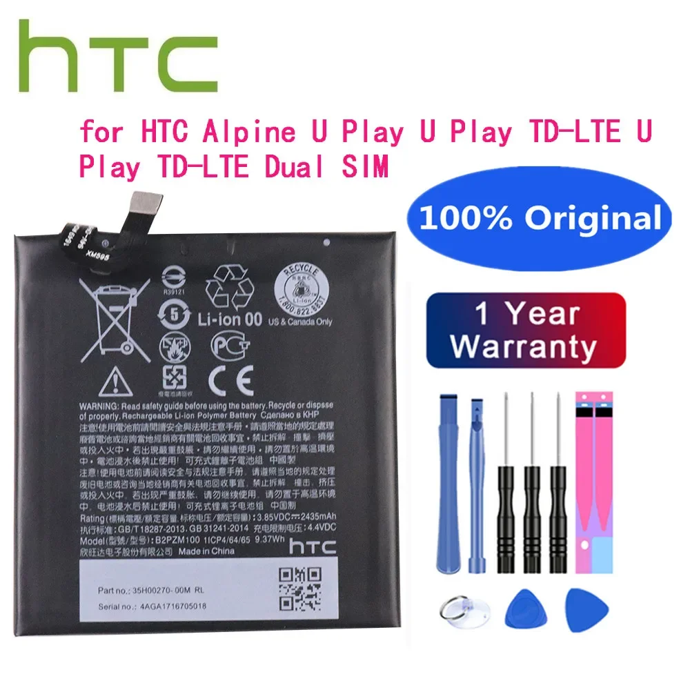 

2435mAh B2PZM100 Original Phone Battery For HTC Alpine U Play TD-LTE Dual SIM Battery Bateria Batteries + Tools