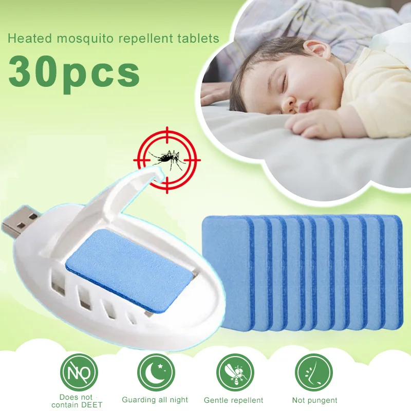 30/60/90/120Pcs Electric Mosquito Repellents USB Portable Mosquito Coils Flies Mosquito Repeller Insect Killer Home Outdoor