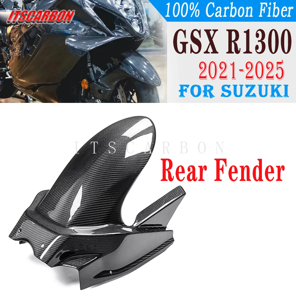 

2025 For Suzuki Hayabusa GSXR1300 GSX-R1300 2024 - 2021 Real Pure Dry Carbon Fiber Motorcycle Front Rear Fender Mudguard Guard