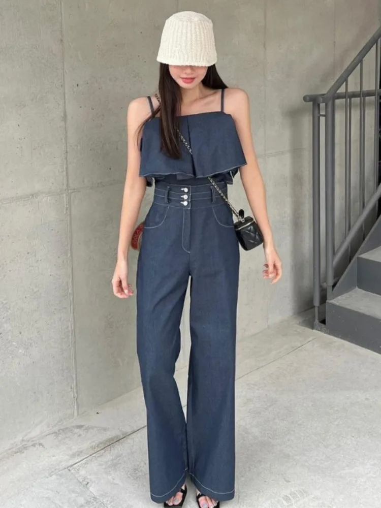 เสื้อเบลาส์สไตล์เรโทรฤดูร้อนสุดชิค พร้อมกางเกงขายาวเอวสูงทรงขาบาน ชุดเซ็ตสีพื้นสำหรับผู้หญิง เหมาะสำหรับใส่ไปทำงาน แฟชั่นทันสมัย ใช้ได้หลากหลายโอกาส