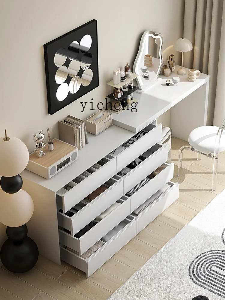 

ZZ Minimalist Chest of Drawers Integrated Dressing Table Bedroom Tailstock Storage Cabinet Retractable Corner Makeup Table