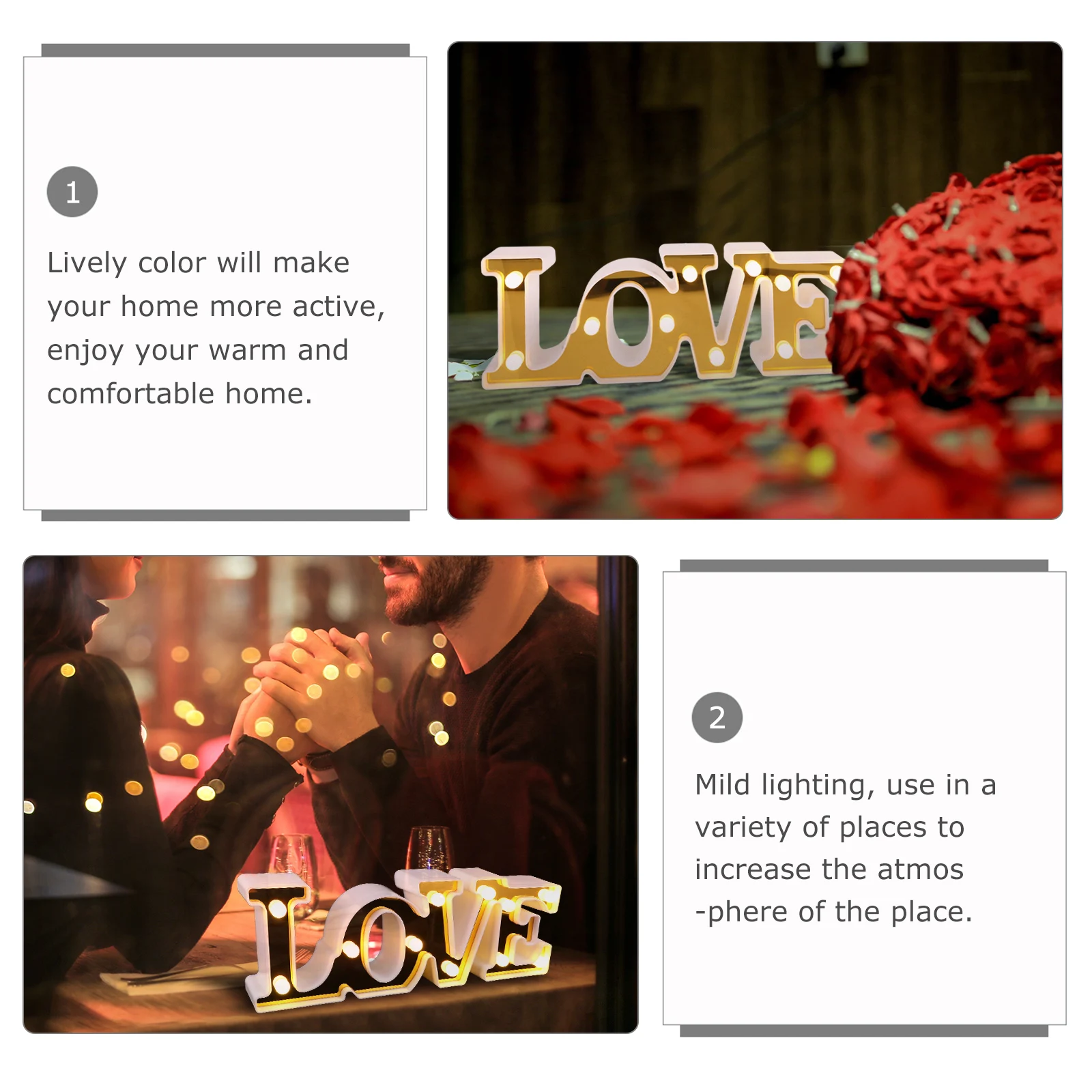 LED Letter Neon Decor Romantic Party Home Bedroom Living Room Balcony Office Scene Light Adorn Warm Gifts Lighting Scene