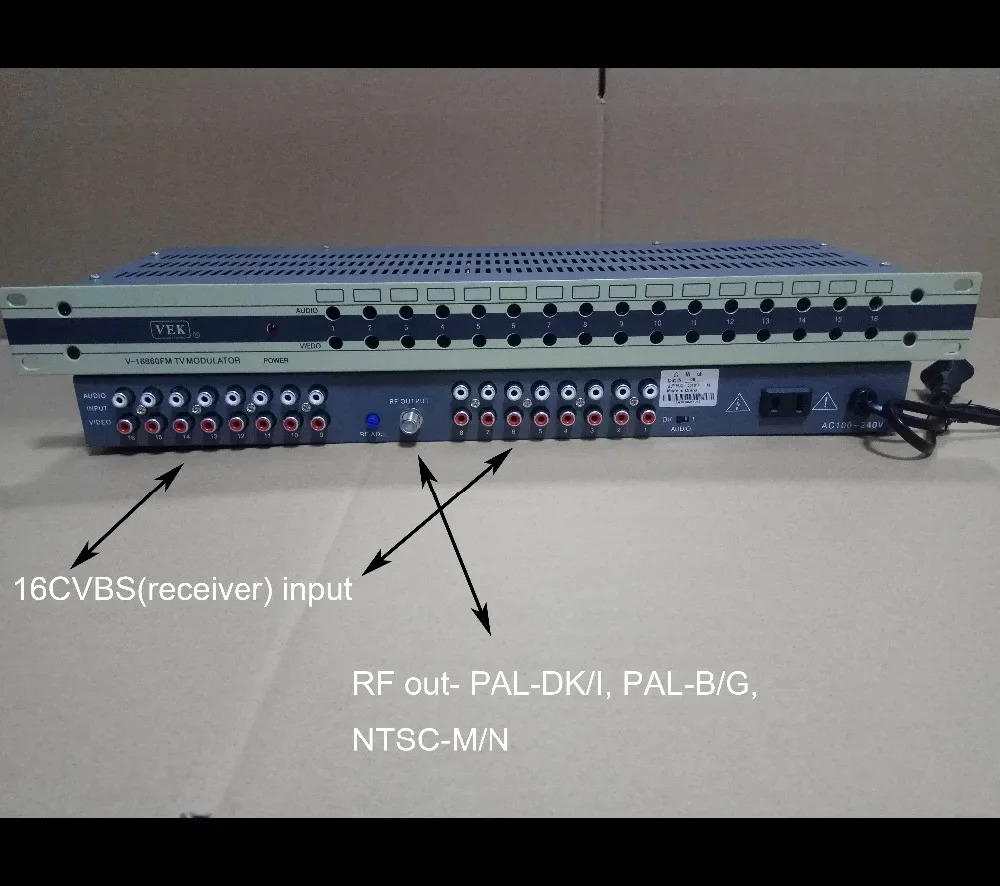 16 Way CATV modulator, interval channel, RF signal output, NTSC modulator,PAL-B/G modulator,  PAL-DK/I modulator for hotel