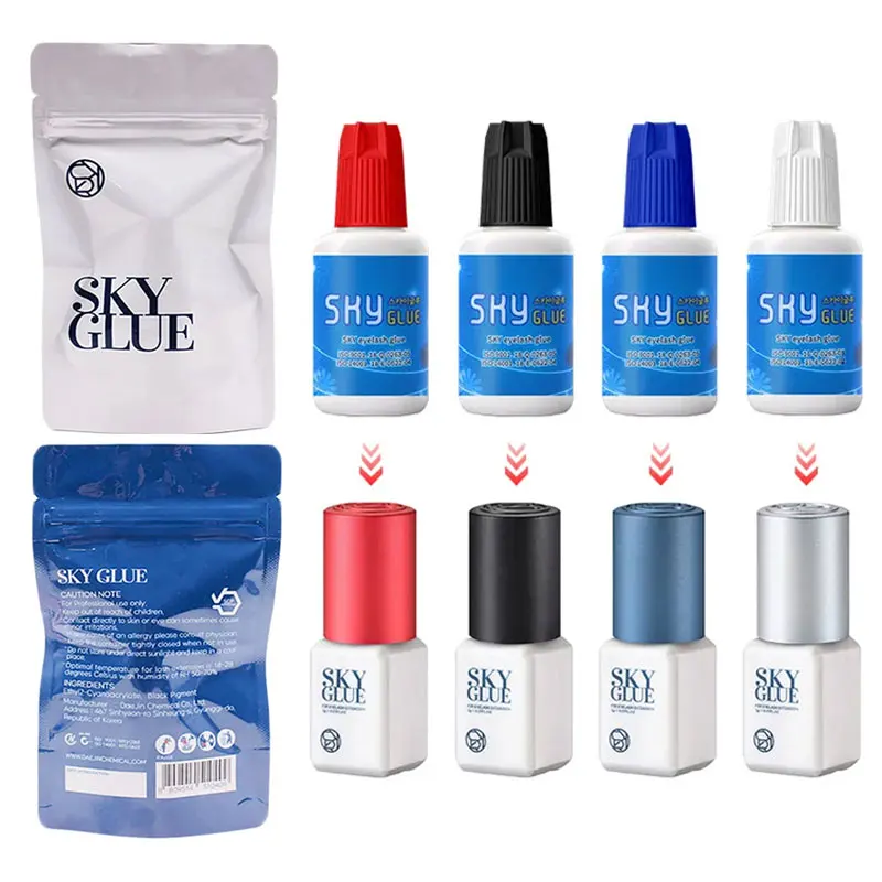 SKY S+ Type Glue 1s Fast Dry Strong Eyelash Extension Glue Adhesive Retention 6-7 Weeks 5ml No Irritation Lashes Glue