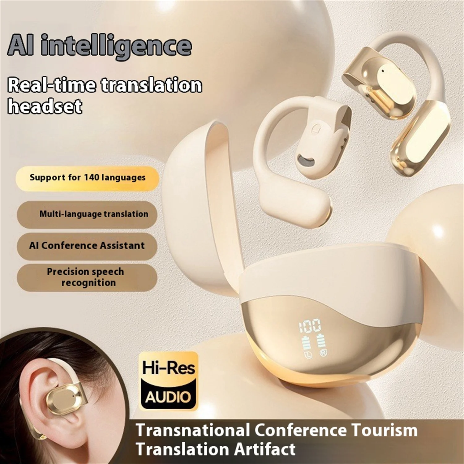 

AI - Powered M62 Translation Earbuds: 140+ Languages, Hi - Res Audio for Int'l Conferences & Travel