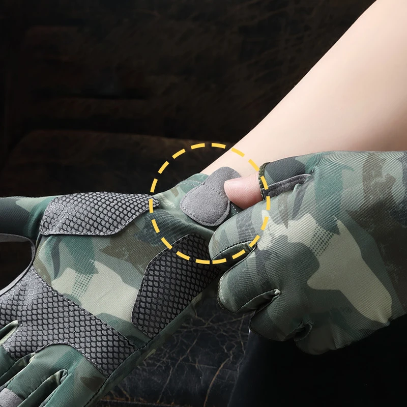 Fishing Gloves Summer Men Women Ice Silk Sun Protection Non-slip Sea Fishing Anti-Cut Thin Cycling Fingerless Gloves Breathable