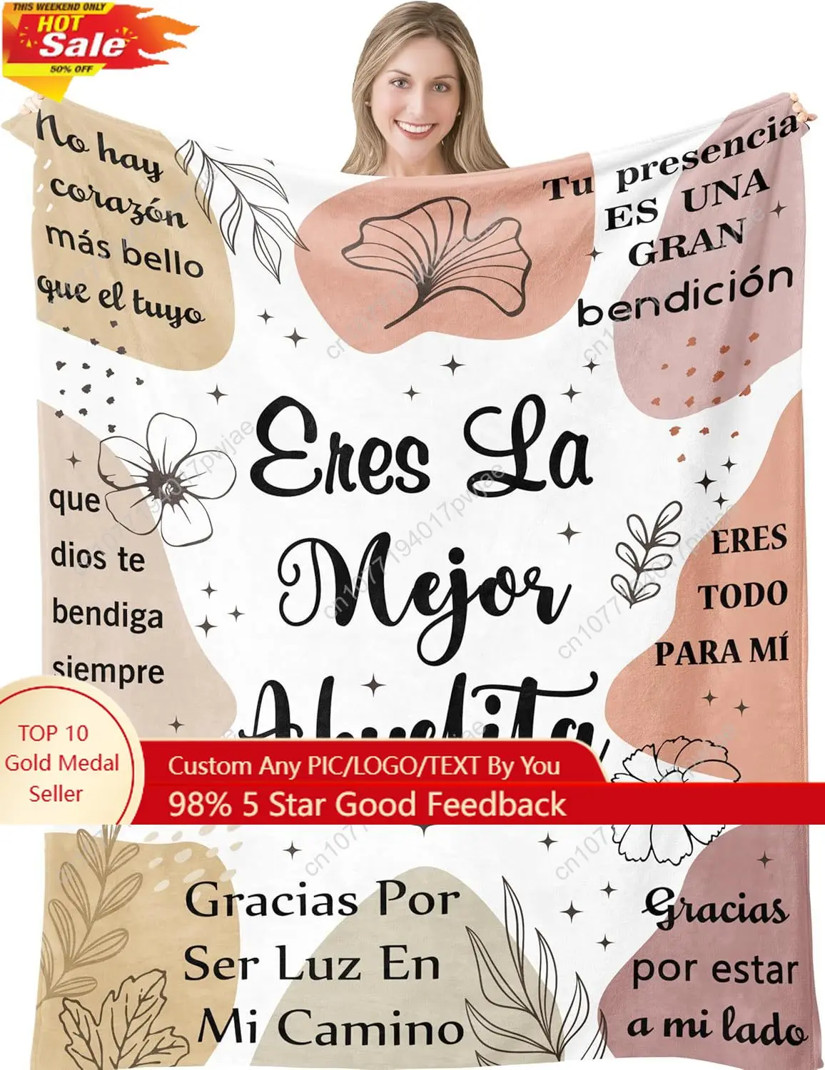 

Abuela Gifts Abuelita Gifts Blanket Mothers Day Christmas Grandma Birthday Gift in Spanish Mejor Abuela Gift from Gran