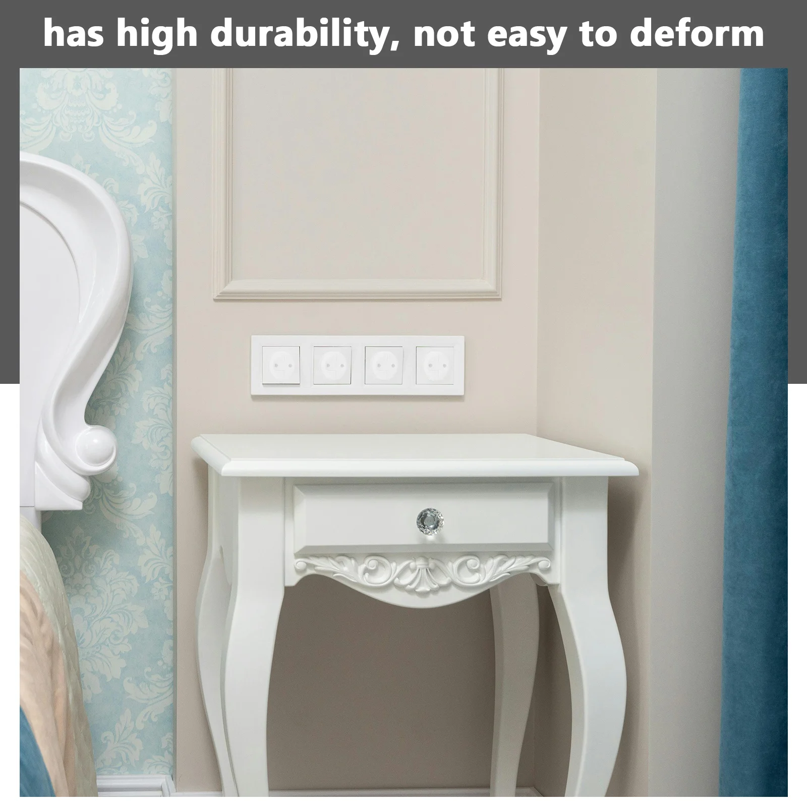 

10Pcs Child Proof Outlet Covers Sturdy Plastic Electrical Socket Covers Baby-Proofing Plug Protectors for Household and School