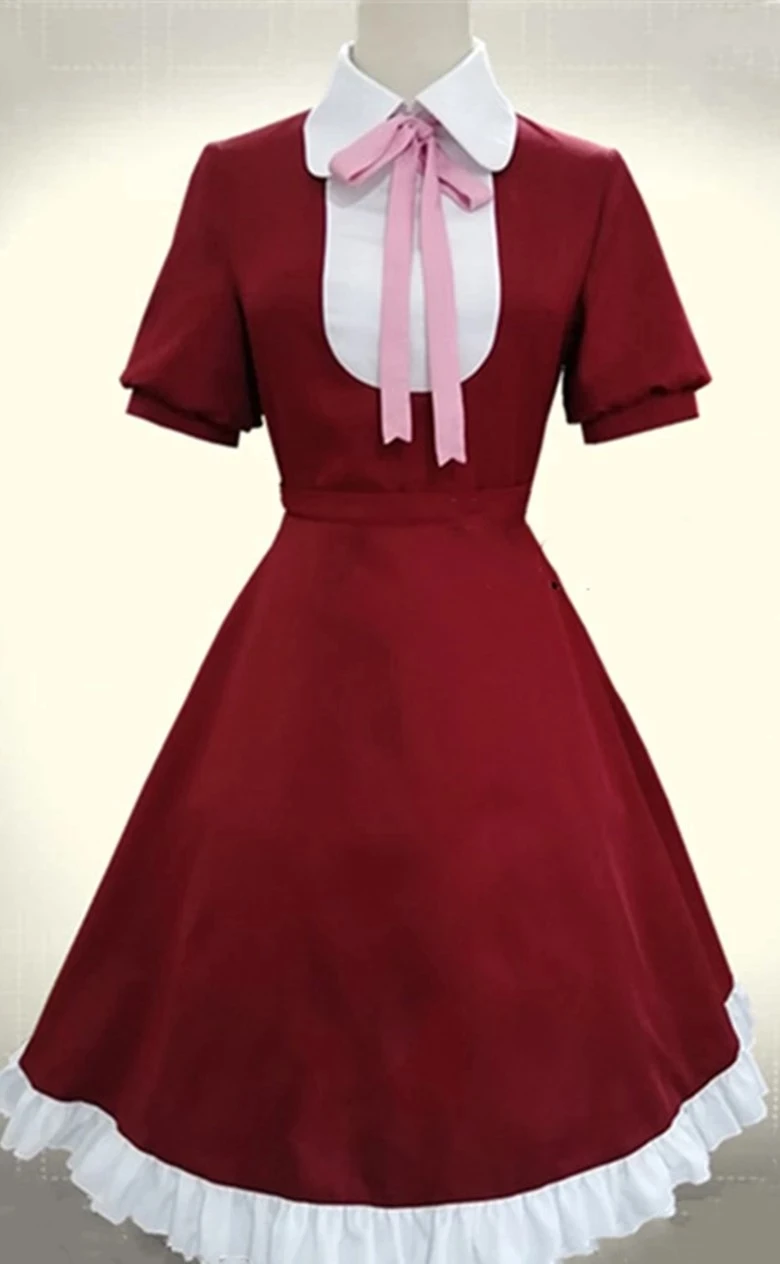 Anime Bungo streunende Hunde Alice Cosplay Kostüm rotes Kleid Uniform Kostüme Kleidung Cosplay Perücke Schuhe Socke für Frauen Mädchen Halloween