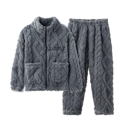 2 to 12 Years Winter Warm Flannel Girls Pajamas Sets Kids Clothing Sets Boys Pyjamas Teenager Nightwear Zipper Sleepwear
