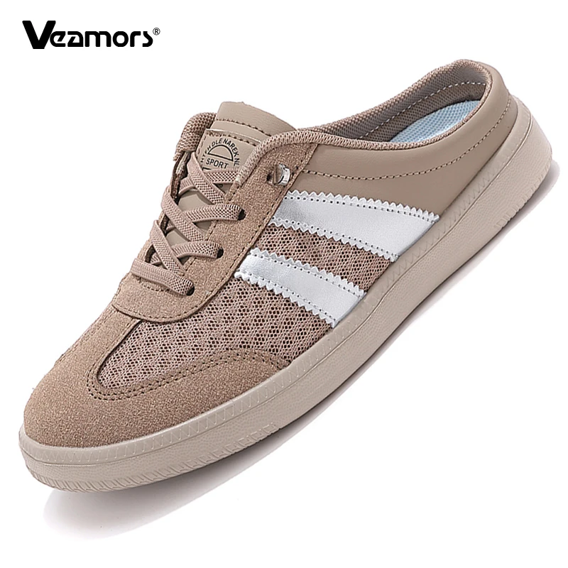 

Slip-on Women's Flats Shoes Breathable Mesh Slippers Round Toe Soft Sole Loafers for Travel Walking Size 35-42