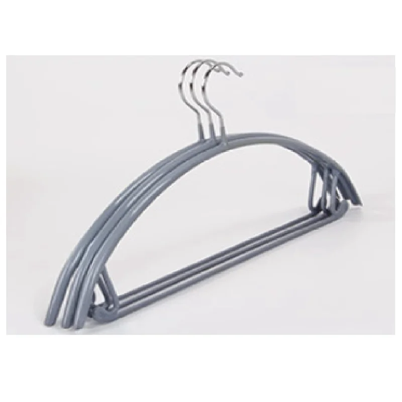 New Silver No Shoulder Bumps Non-Slip Hanger, Sweater Hanger, T-Shirt Hanger Suit Hanger with Pants Bar Pack of 10