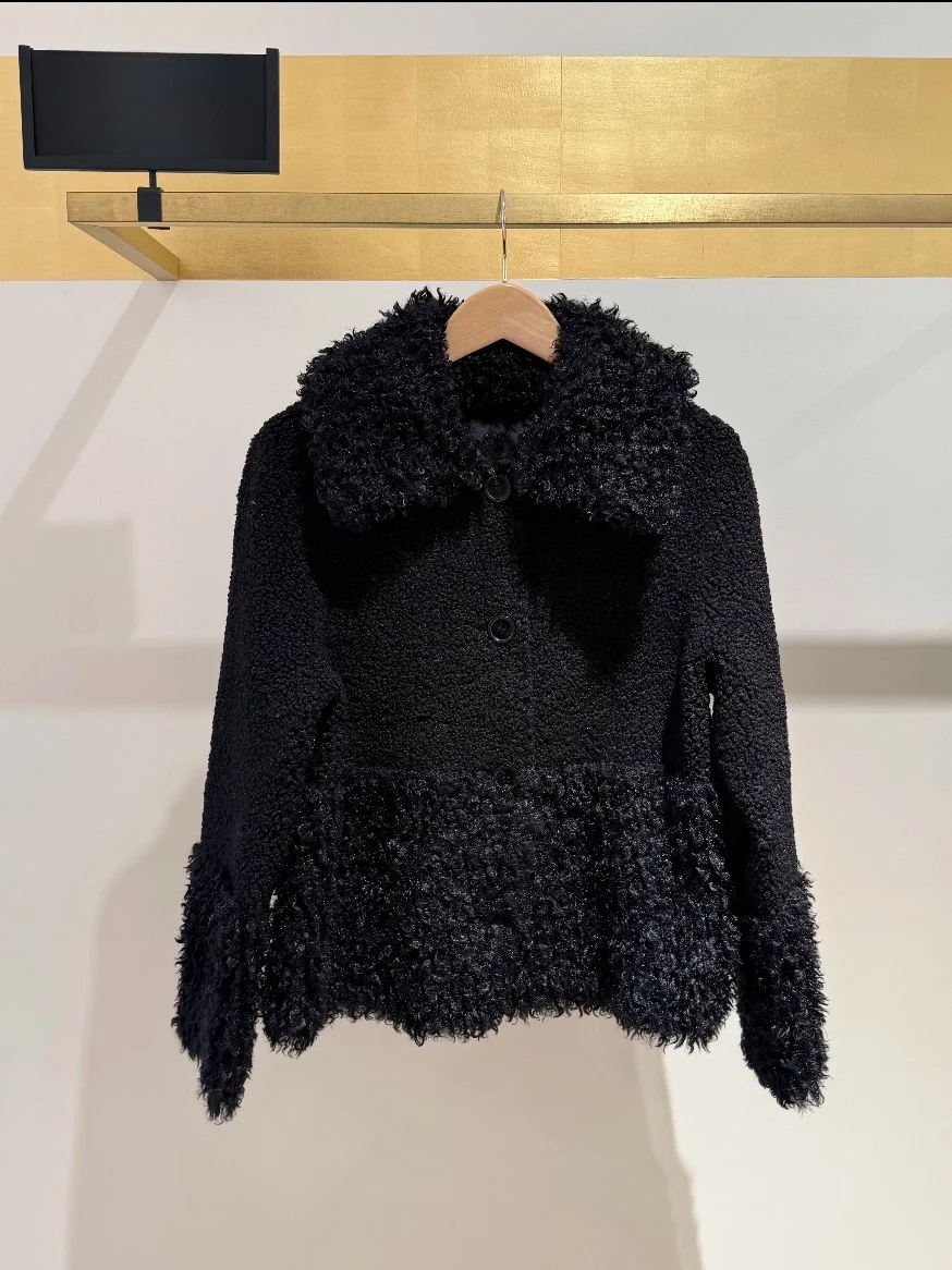 

Heidd M Home 2025, осень-зима, теплая куртка из меха ягненка, повседневное женское пальто из полиэфирного волокна с подставкой